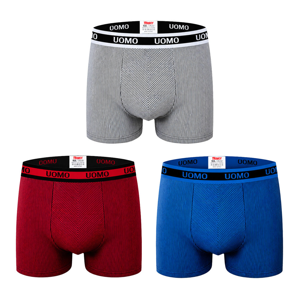 3-PACK moške boksarice Uomo Royal Stripe