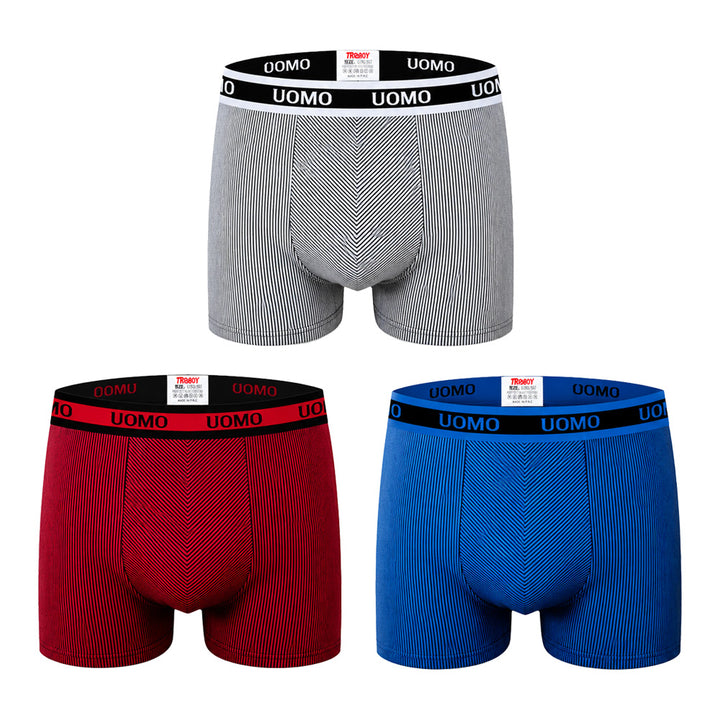 3-PACK moške boksarice Uomo Royal Stripe
