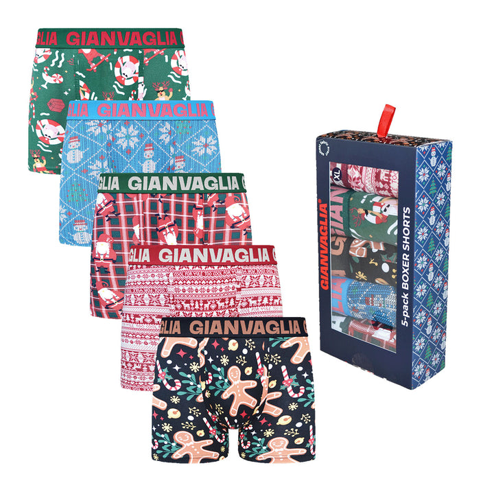 5-pack moške boksarice Gianvaglia Deluxe božicni komplet 001