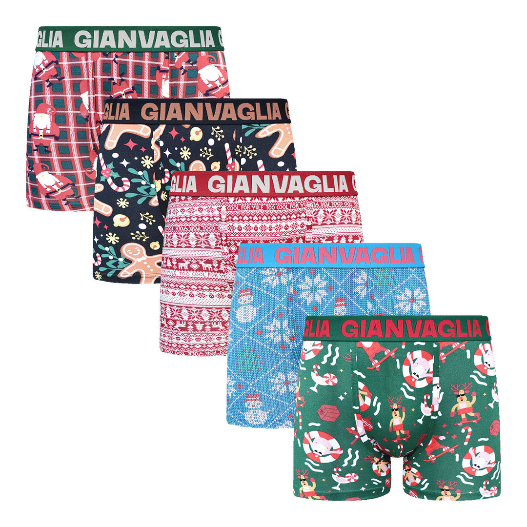 5-pack moške boksarice Gianvaglia Deluxe božicni komplet 003