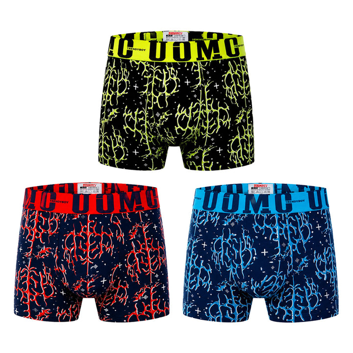 3-PACK moške boksarice Uomo Neon Reef