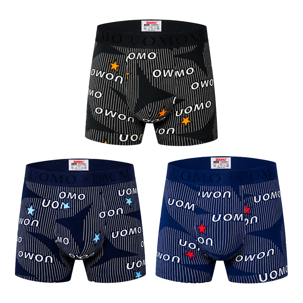 3-PACK moške boksarice Uomo Midnight Stars