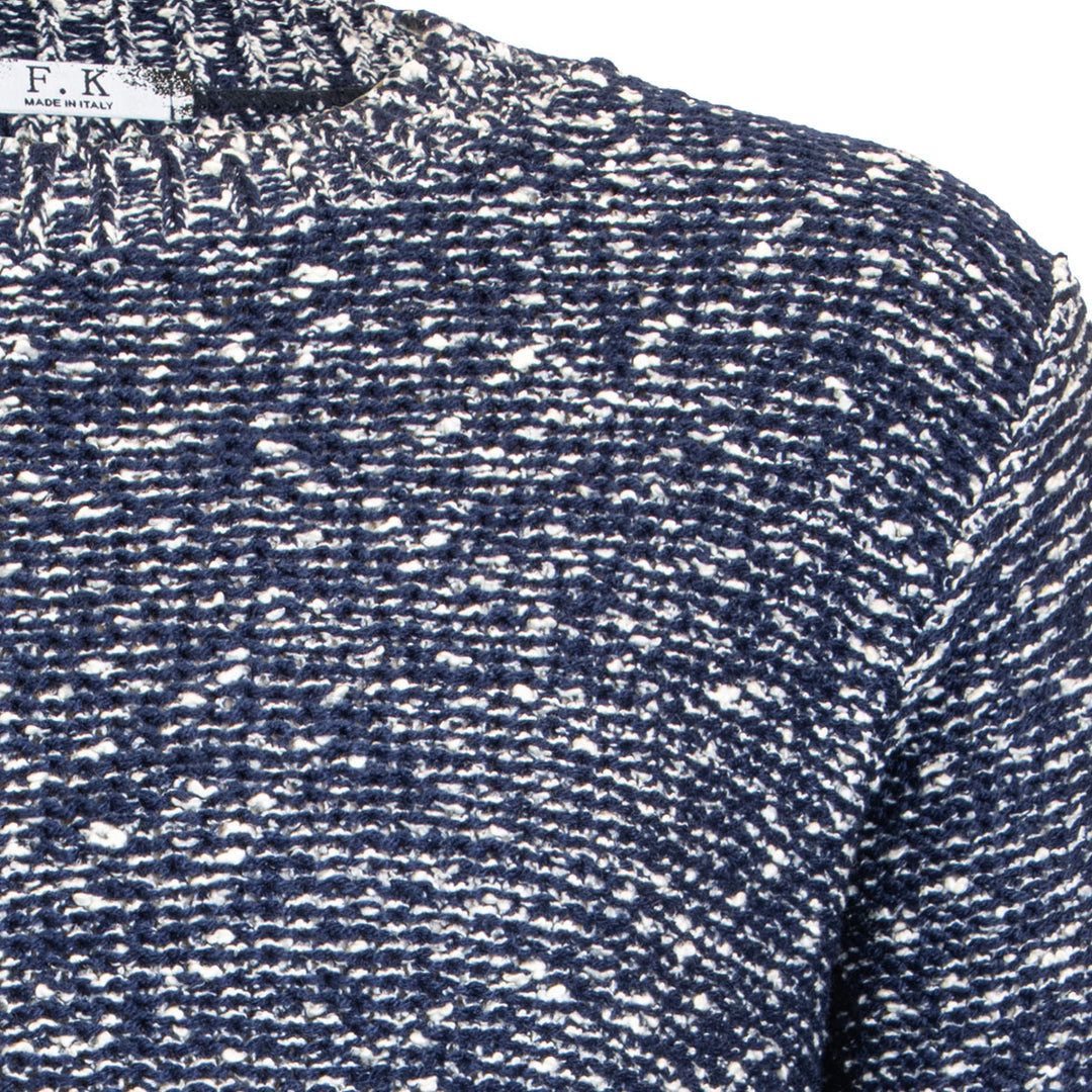 F.K. volnen pulover - temno modra
