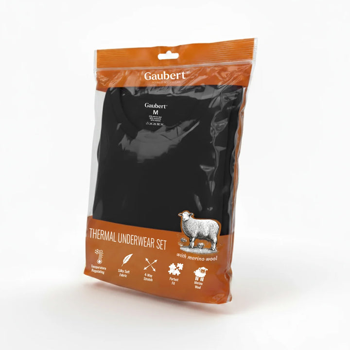 Gaubert moško merino termo smučarsko perilo - črna