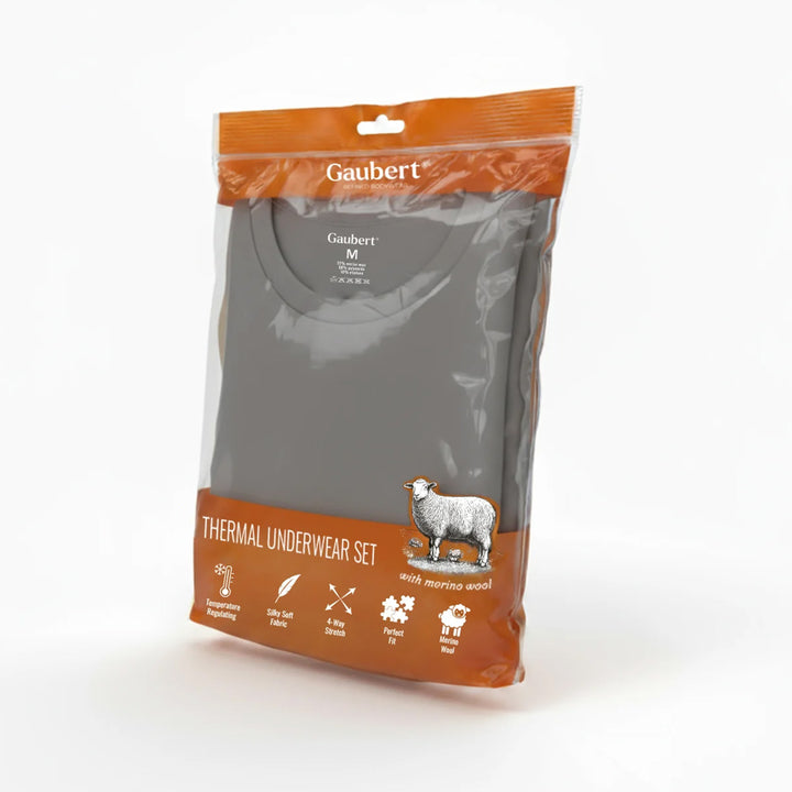 Gaubert moško merino termo smučarsko perilo - siva