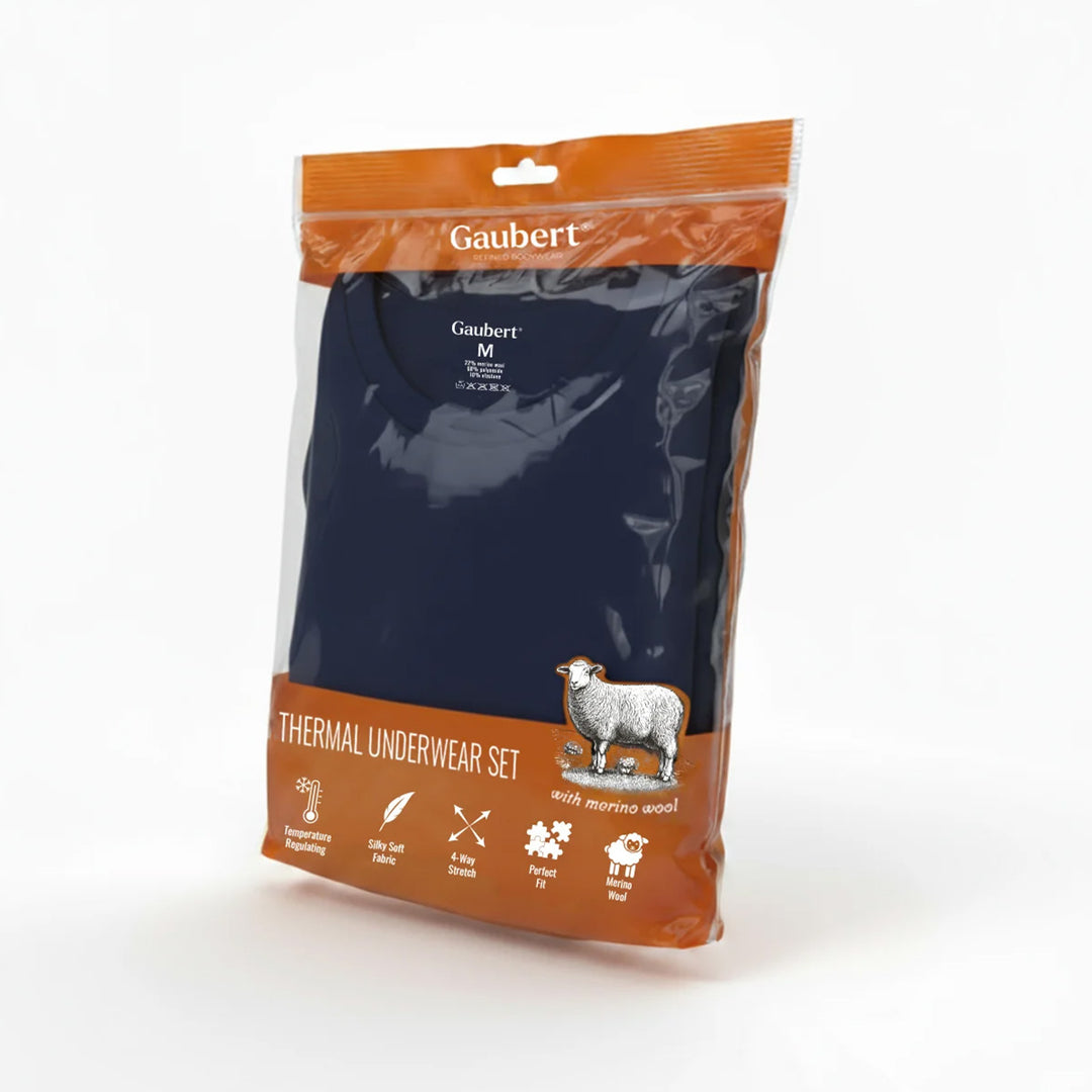 Gaubert moška merino termo majica - temno modra