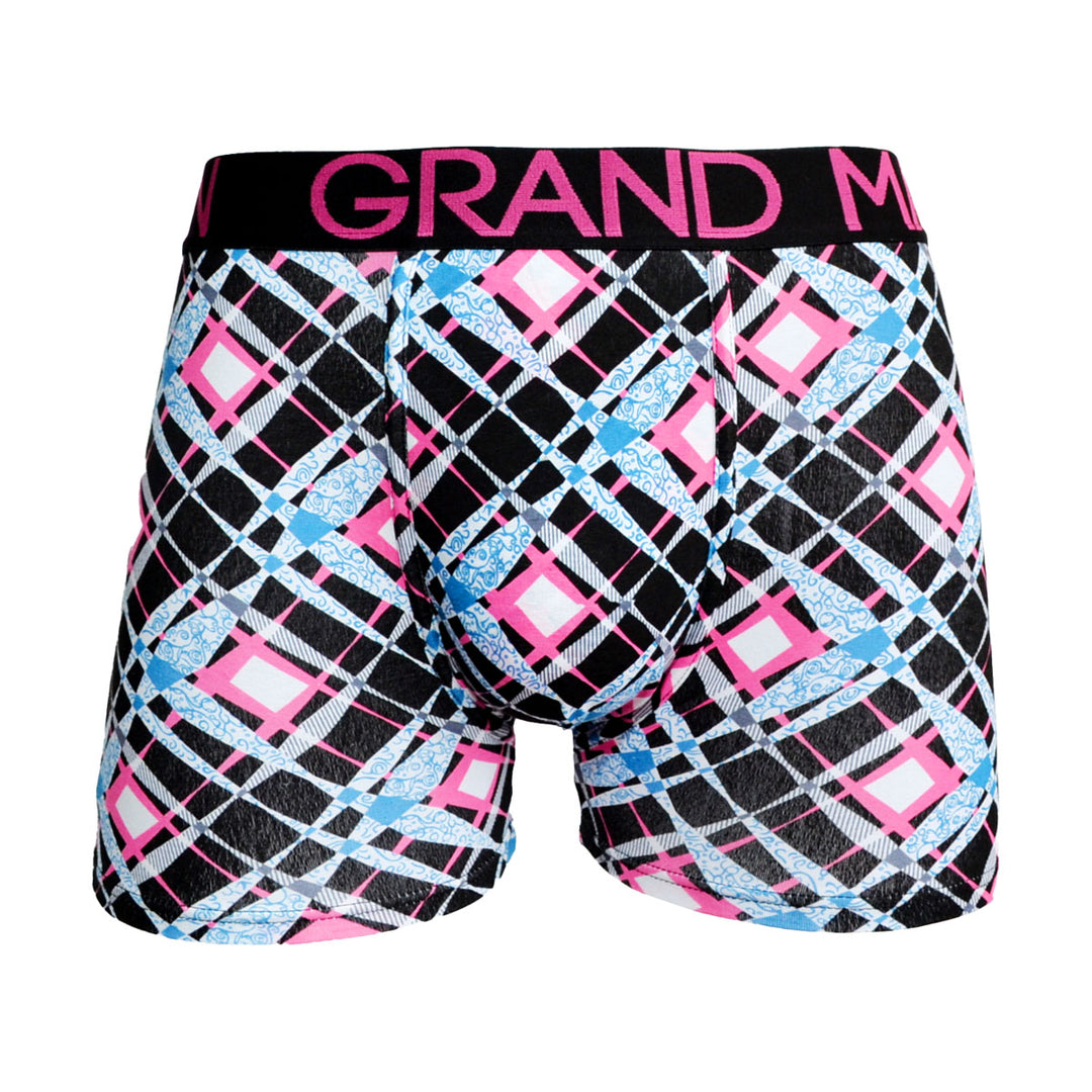 Grand Man moške bombažne boksarice karo Urban diamond roza 001