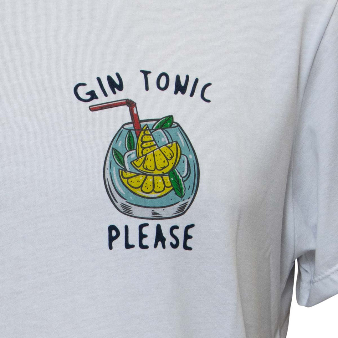 MOOD Moška bela kratka majica gin tonic please 002