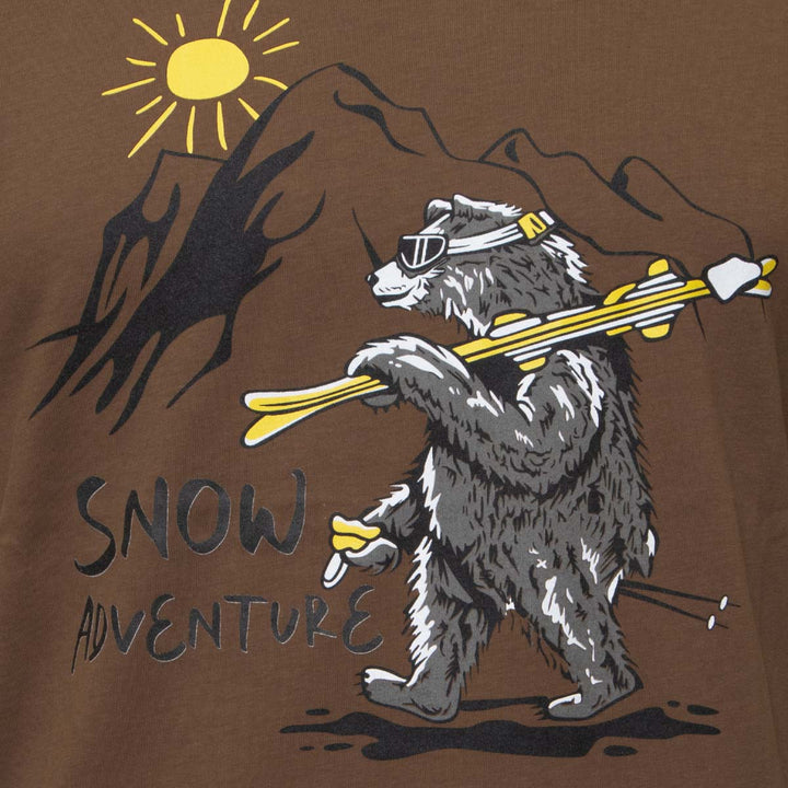 MOOD Rjava moška kratka majica s potiskom medveda snow adventure 002