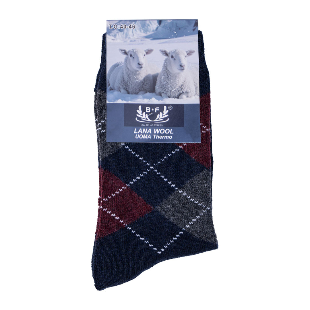 B.FORTUNA moške volnene nogavice Alpine Karo - temno modra