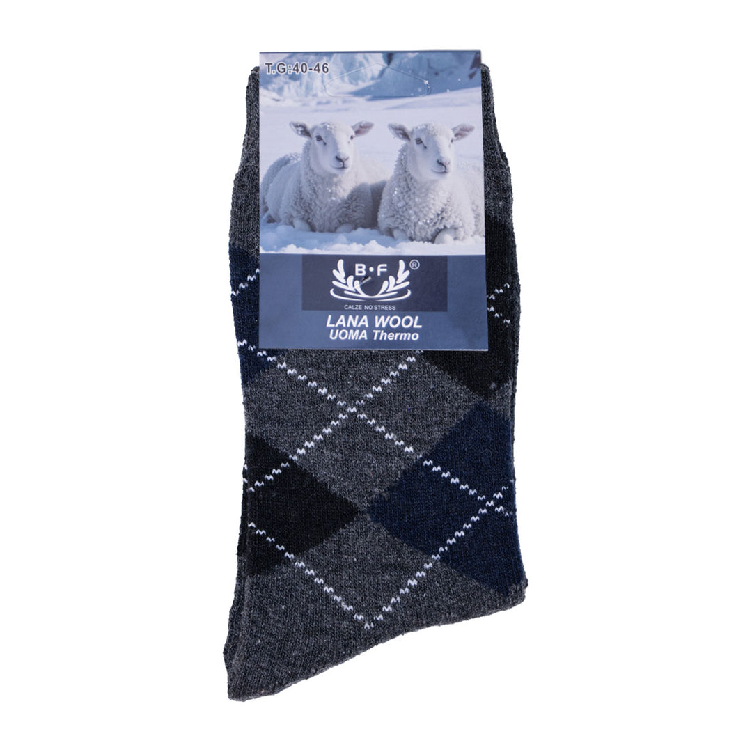 4 Pari B.FORTUNA Alpine Karo volnene moške nogavice