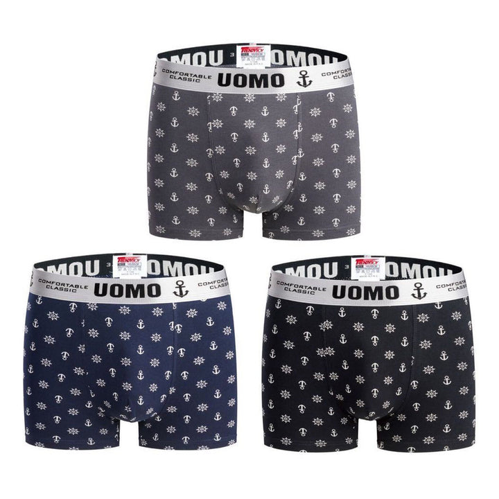 3-PACK moške boksarice Uomo Anchor Line