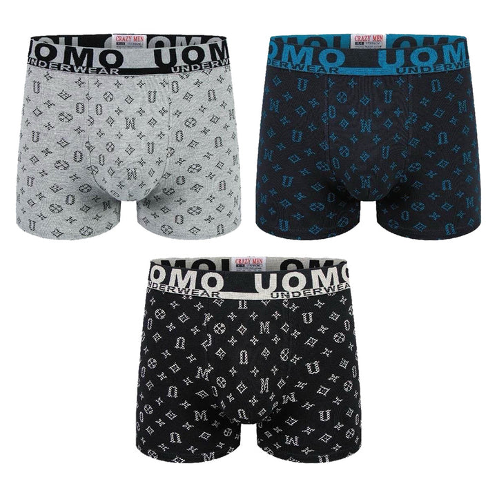 Uomo moške boksarice bombaž 3 pack luxury touch 001