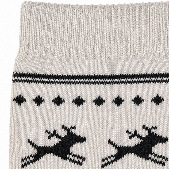 B.FORTUNA ženske volnene nogavice Nordic Reindeer - Krem