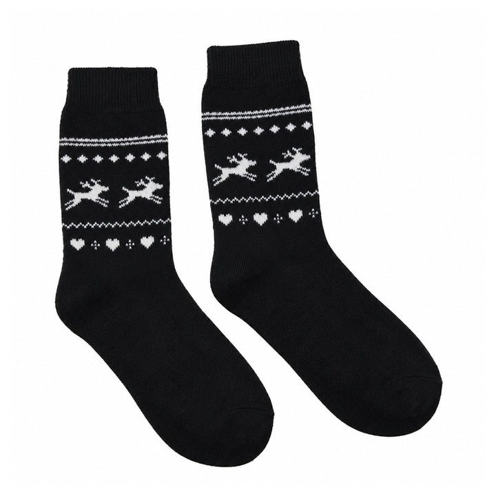 B.FORTUNA ženske volnene nogavice Nordic Reindeer - Črna