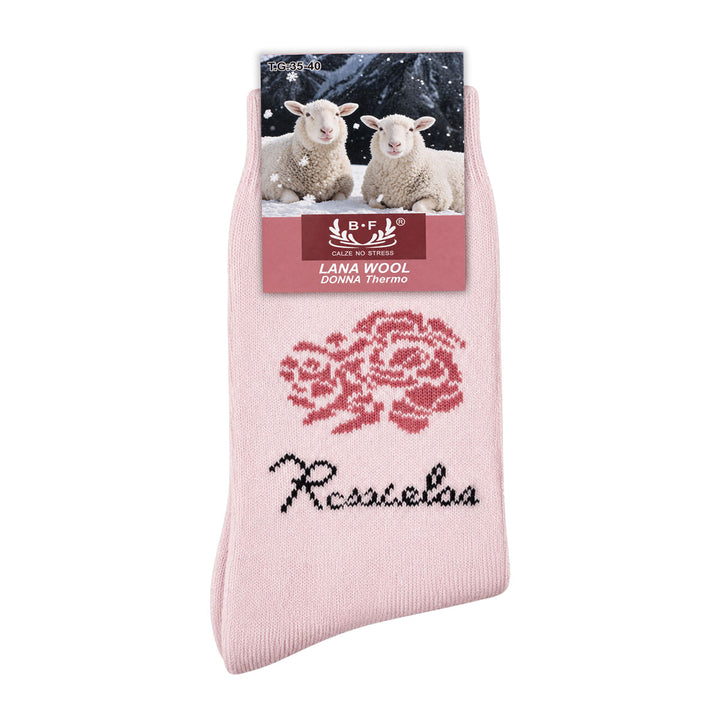 B.FORTUNA ženske volnene nogavice Nordic Rose - Roza