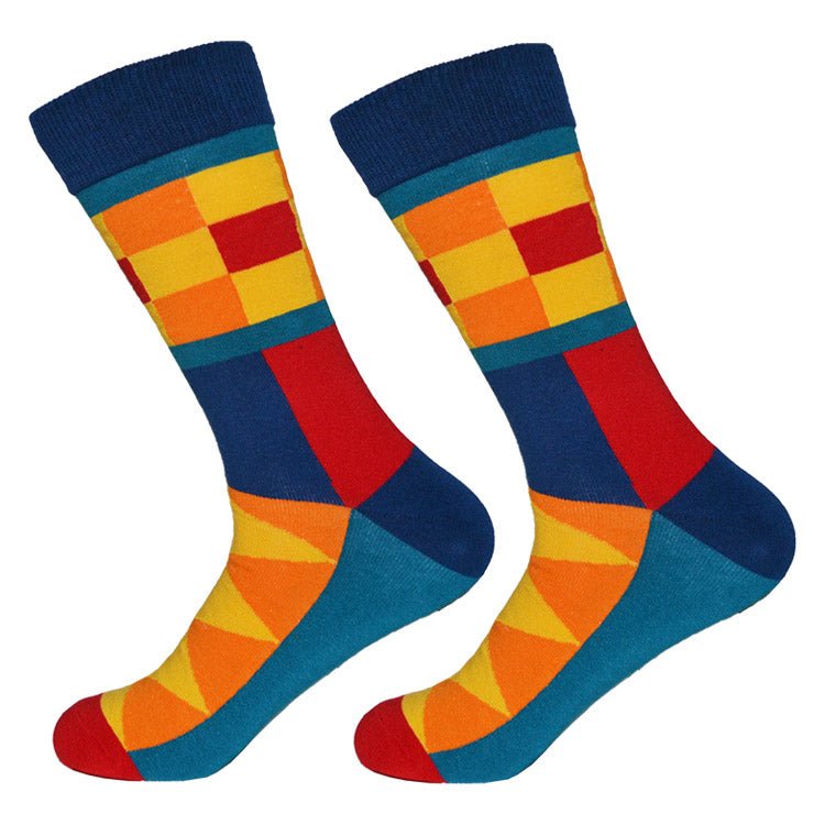Dutch Pop vesele happy socks pisane nogavice mavrica kvadrat