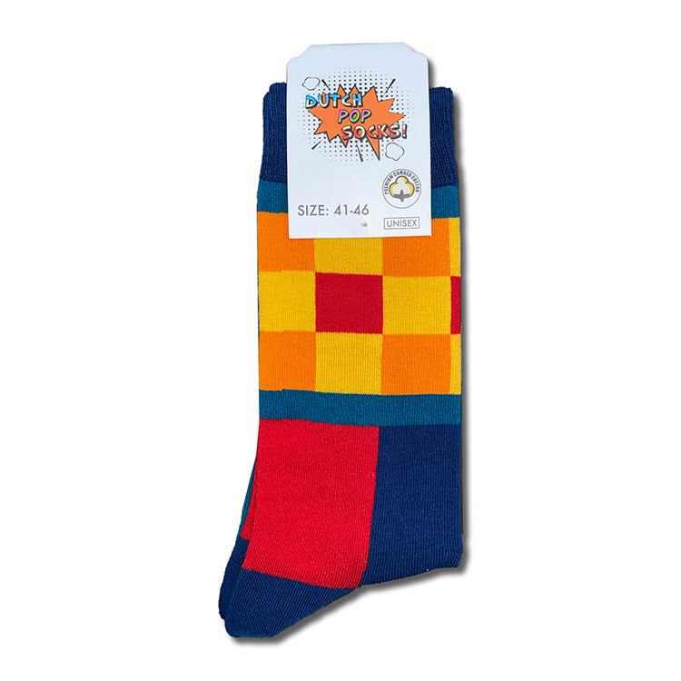 Dutch Pop vesele happy socks pisane nogavice mavrica kvadrat